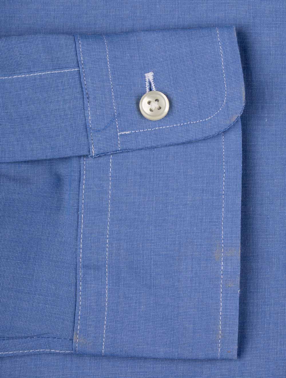 Plain Blue Button-Down Shirt Blue - Image 6
