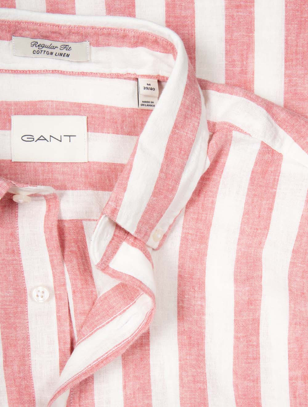 Regular Cotton Linen Stripe Shirt Rose Pink - Image 4