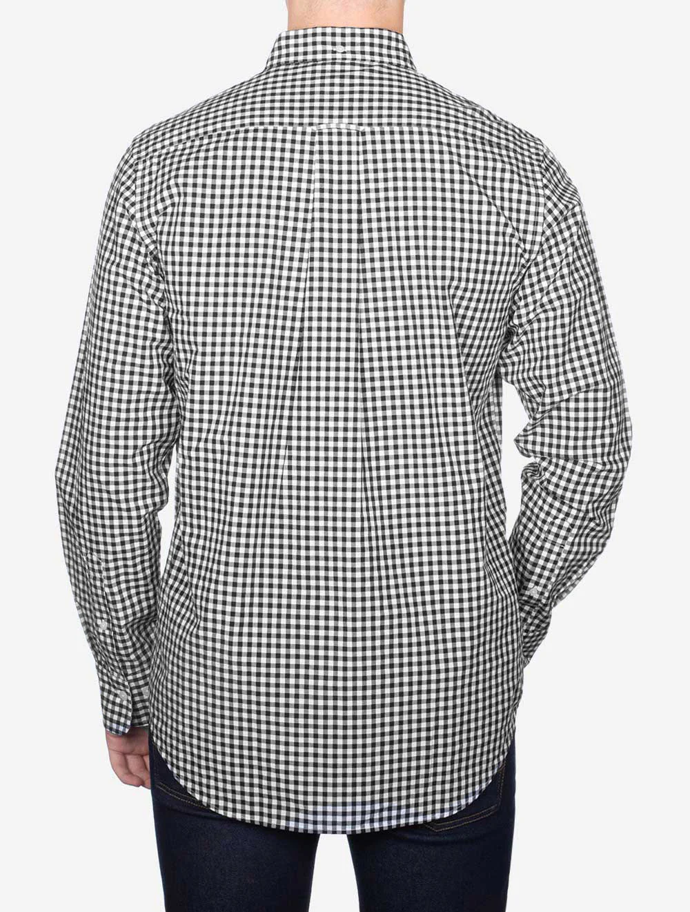 Regular Fit Poplin Gingham Shirt Black - Image 3
