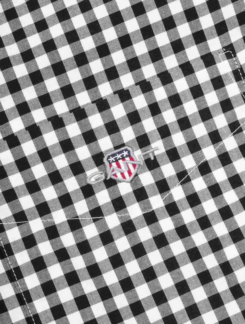 Regular Fit Poplin Gingham Shirt Black - Image 6