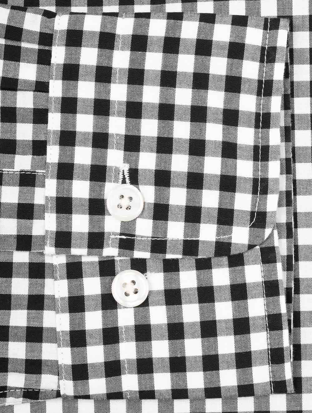 Regular Fit Poplin Gingham Shirt Black - Image 7