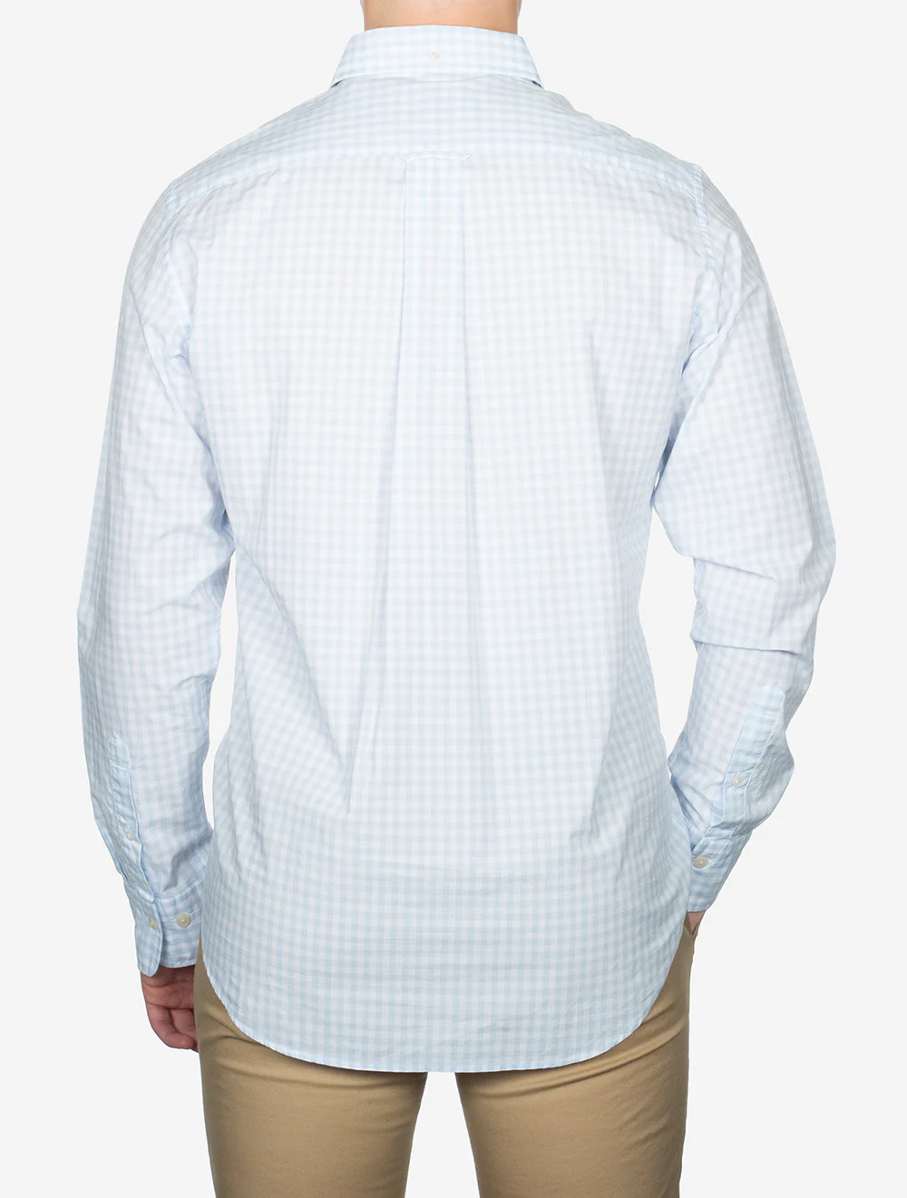 Regular Fit Poplin Gingham Shirt Light Blue - Image 3