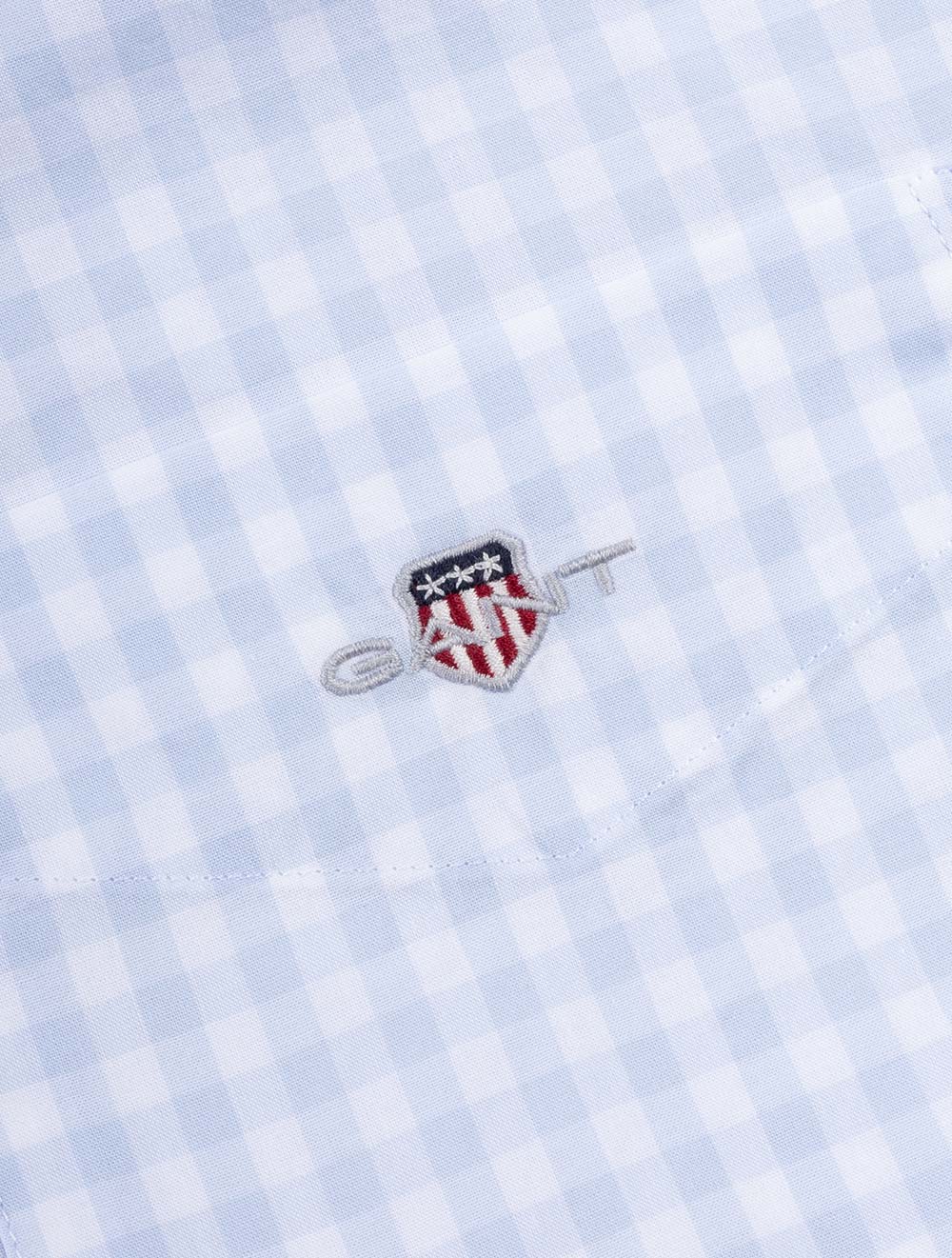 Regular Fit Poplin Gingham Shirt Light Blue - Image 5