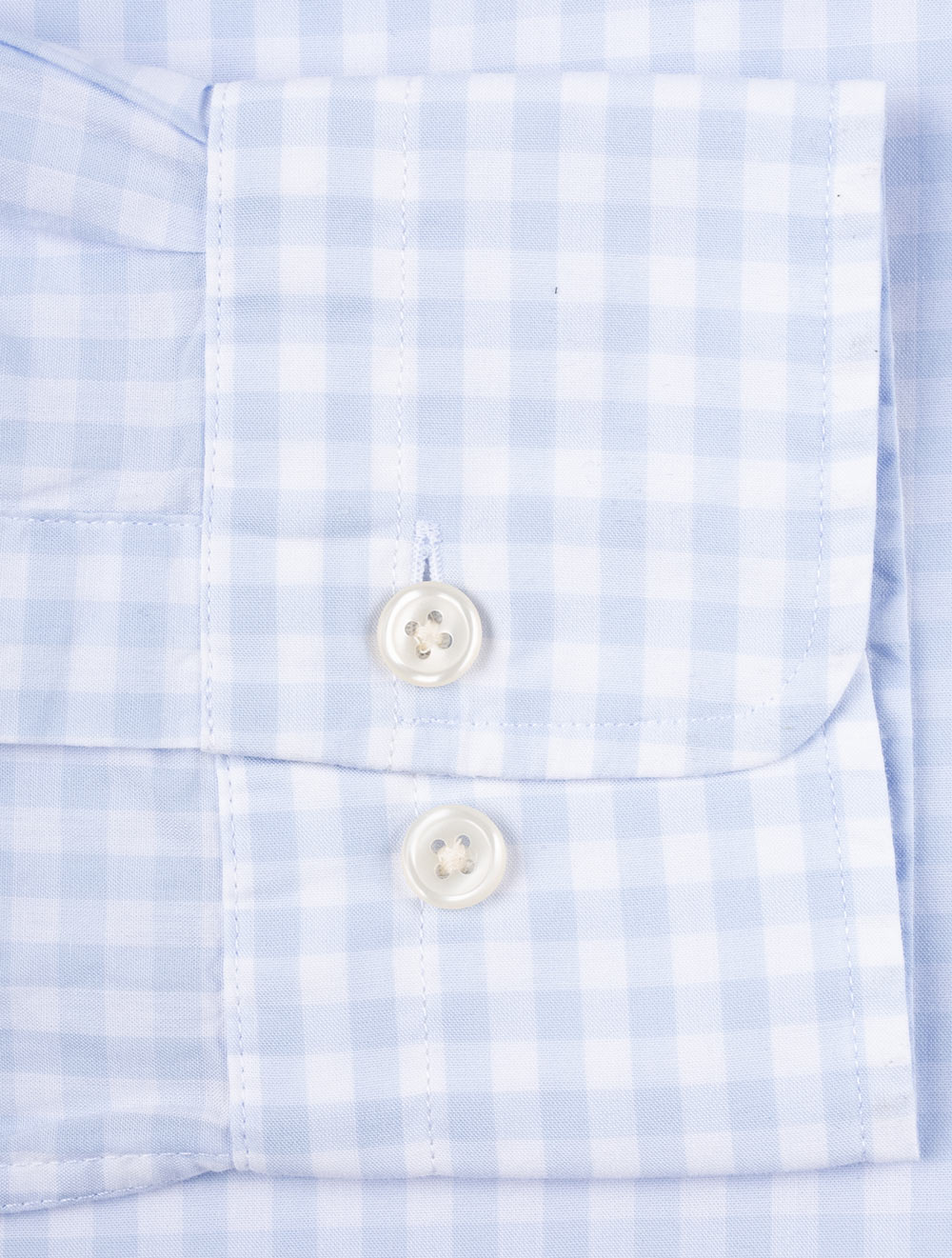 Regular Fit Poplin Gingham Shirt Light Blue - Image 7