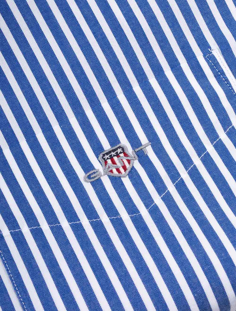 Regular Fit Poplin Stripe Shirt College Blue - Image 5