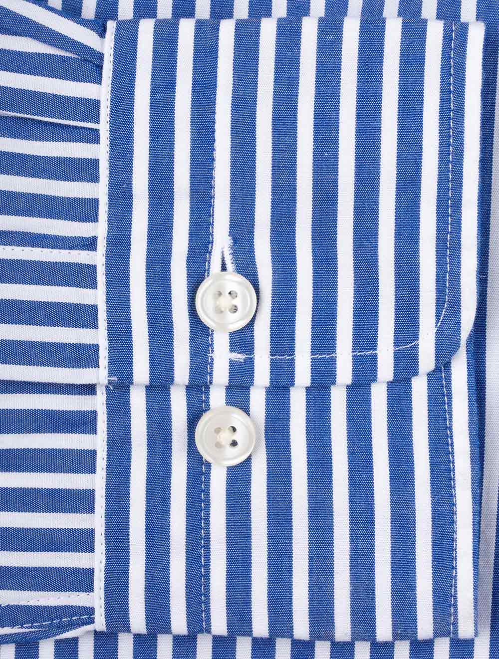 Regular Fit Poplin Stripe Shirt College Blue - Image 7