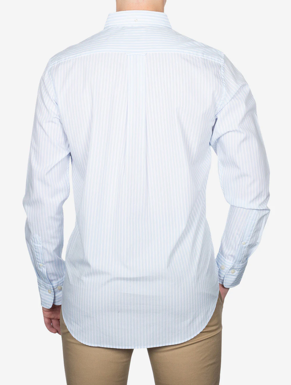 Regular Fit Poplin Stripe Shirt Light Blue - Image 3