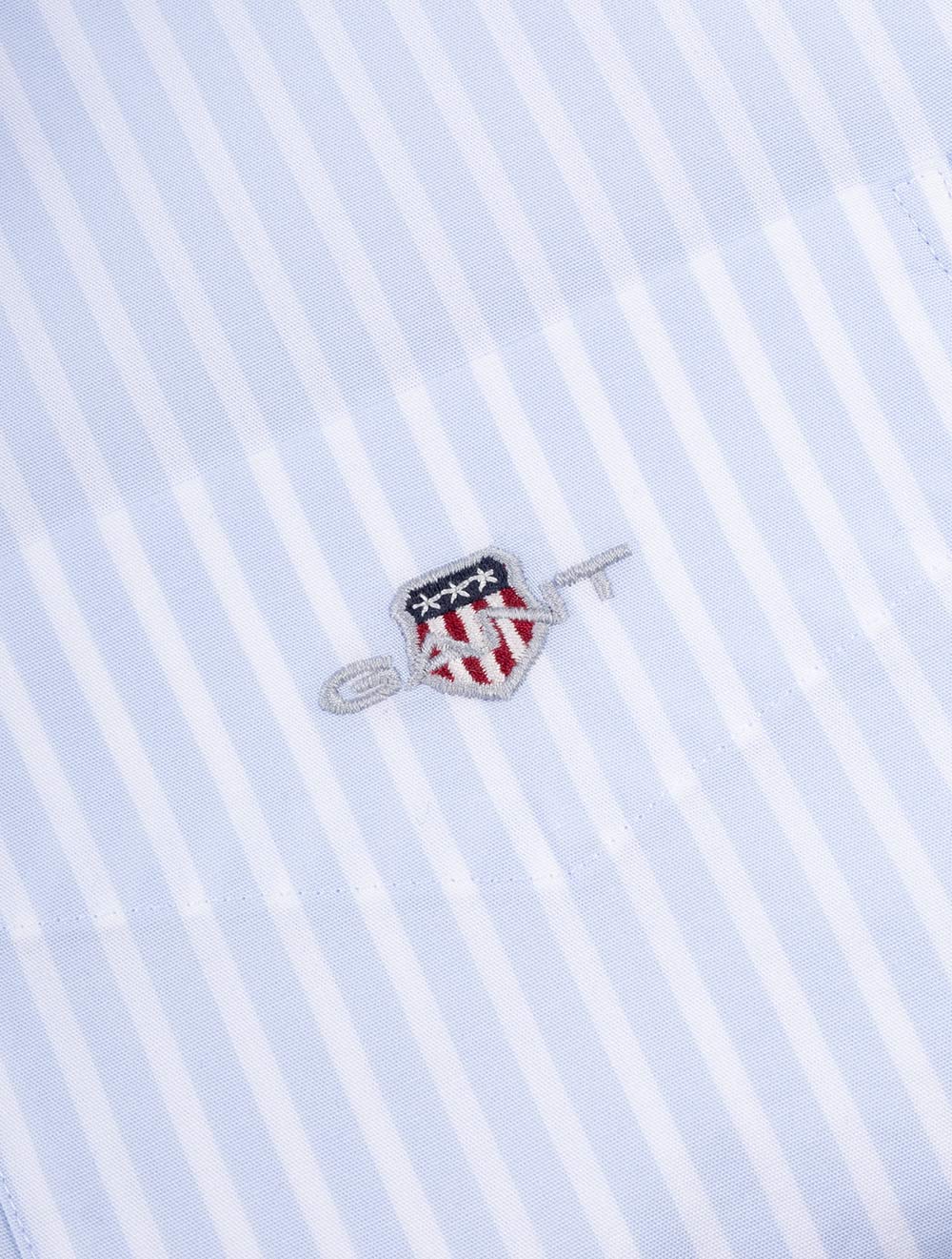 Regular Fit Poplin Stripe Shirt Light Blue - Image 5