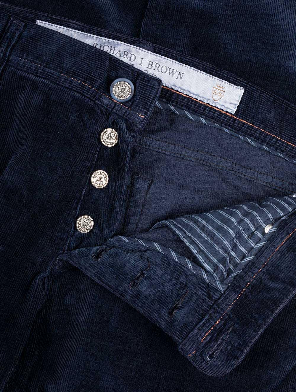 Luxury Cotton Cashmere Cord Navy - Image 6