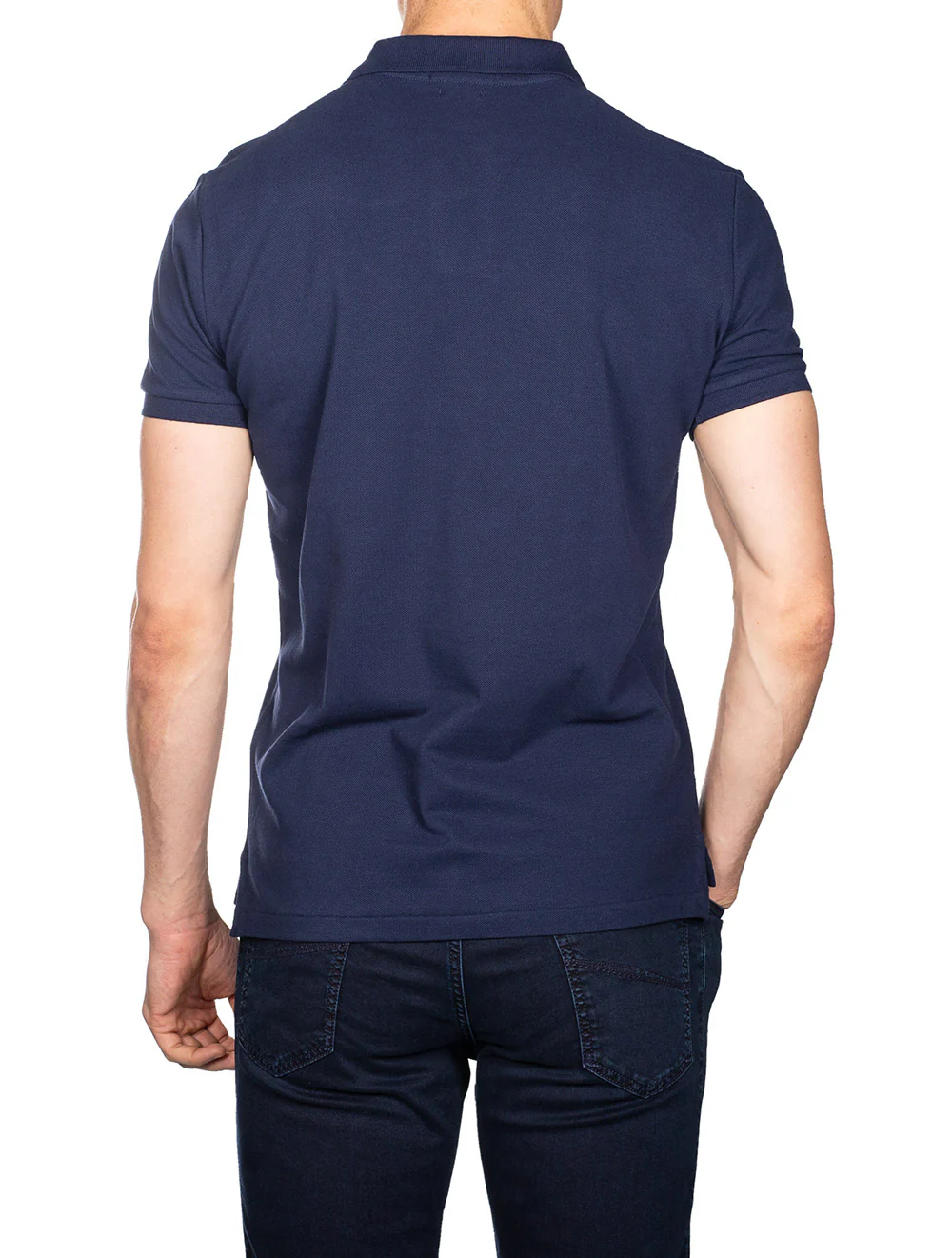 Basic Short Sleeve Polo Navy - Image 3