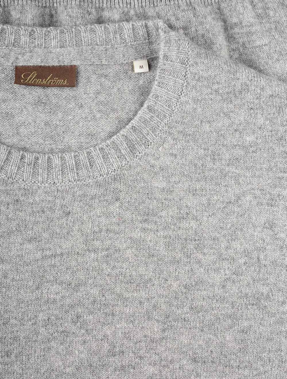 Crew Neck Cashmere Slim Fit Jumper Grey - Image 4