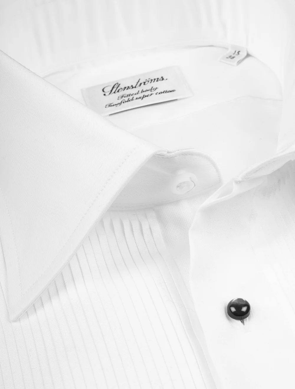 Fitted Pleated Cotton Body Dress Shirt White - Image 3