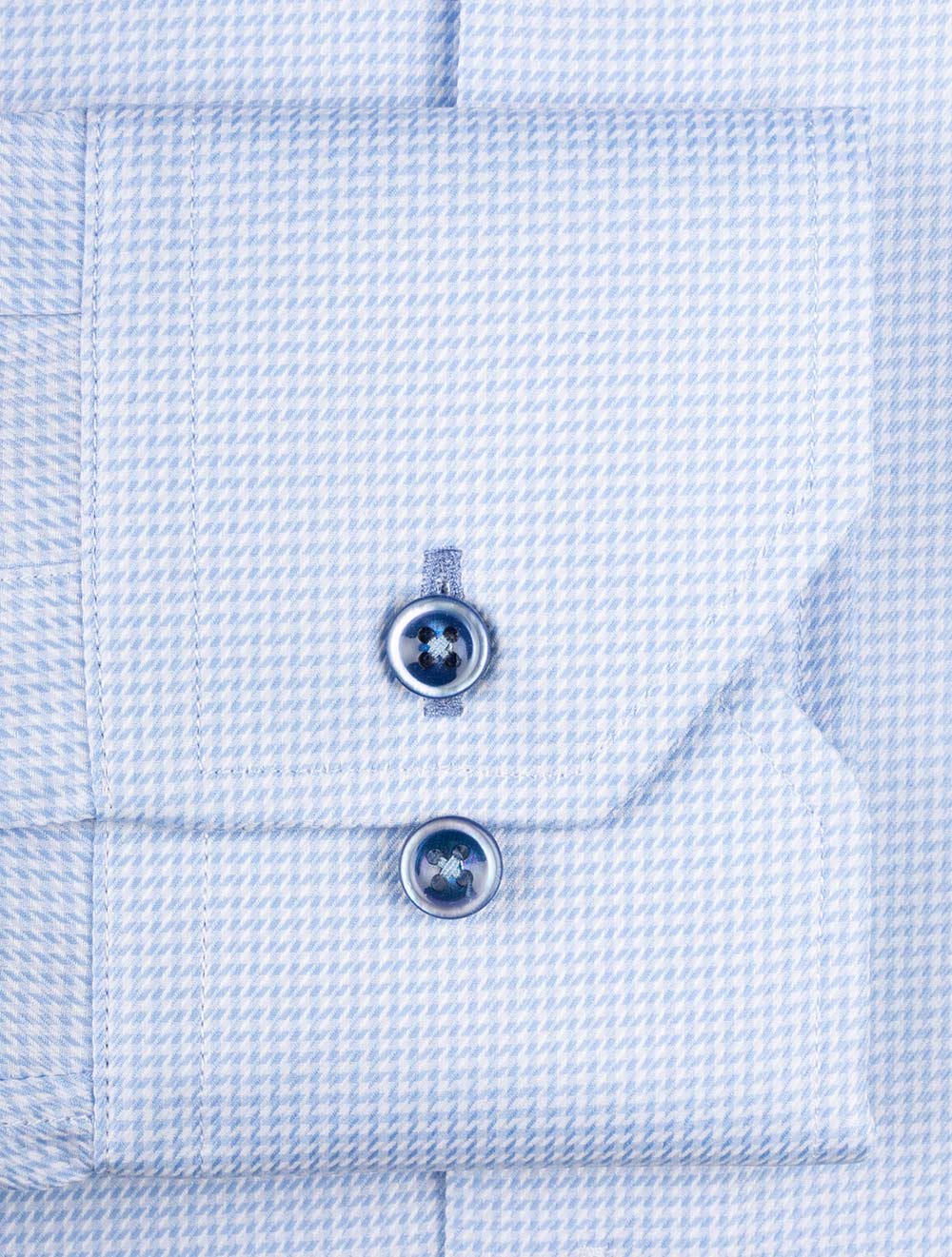 Fitted Houndstooth Shirt Blue - Image 4
