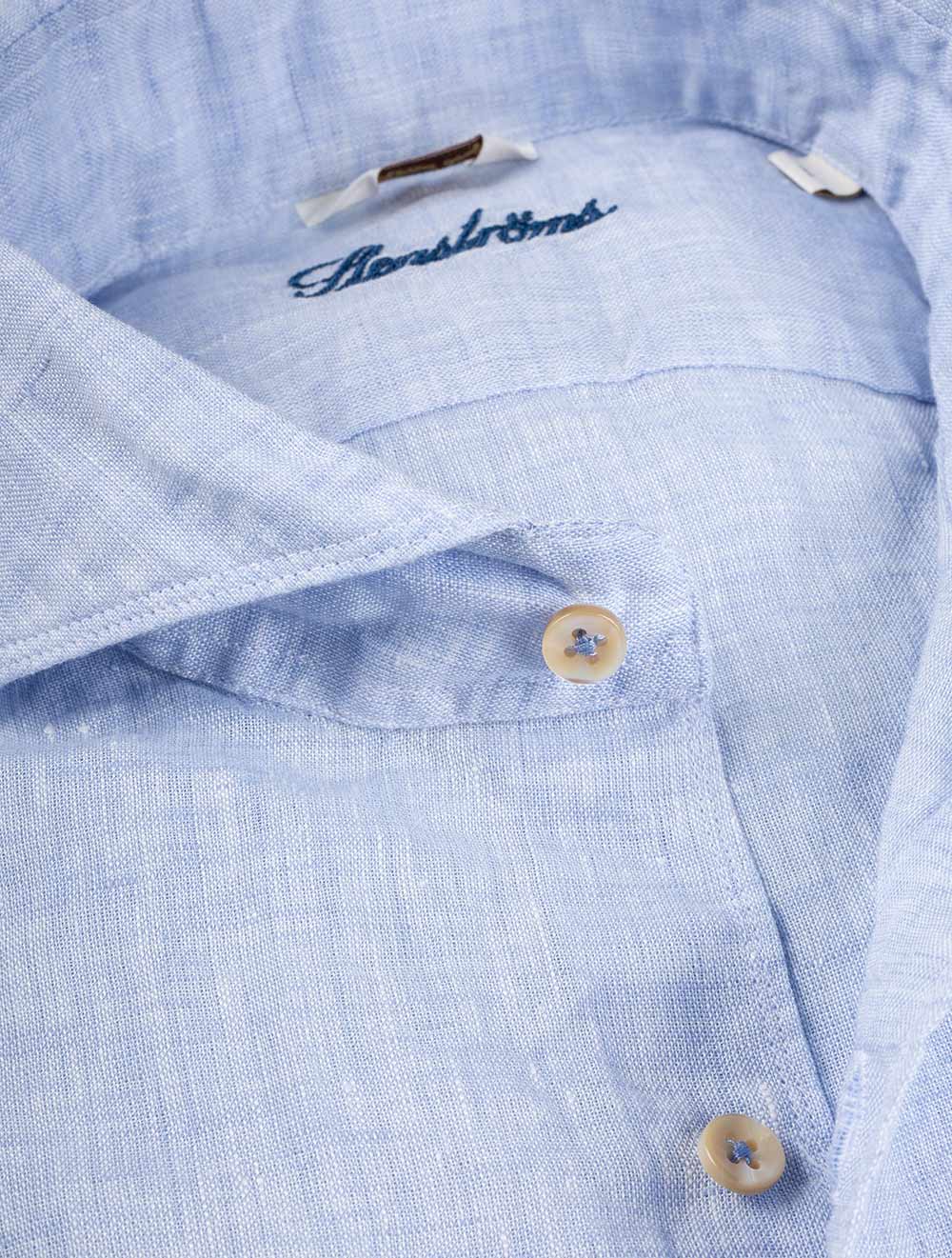 Regular Linen Shirt Blue - Image 3