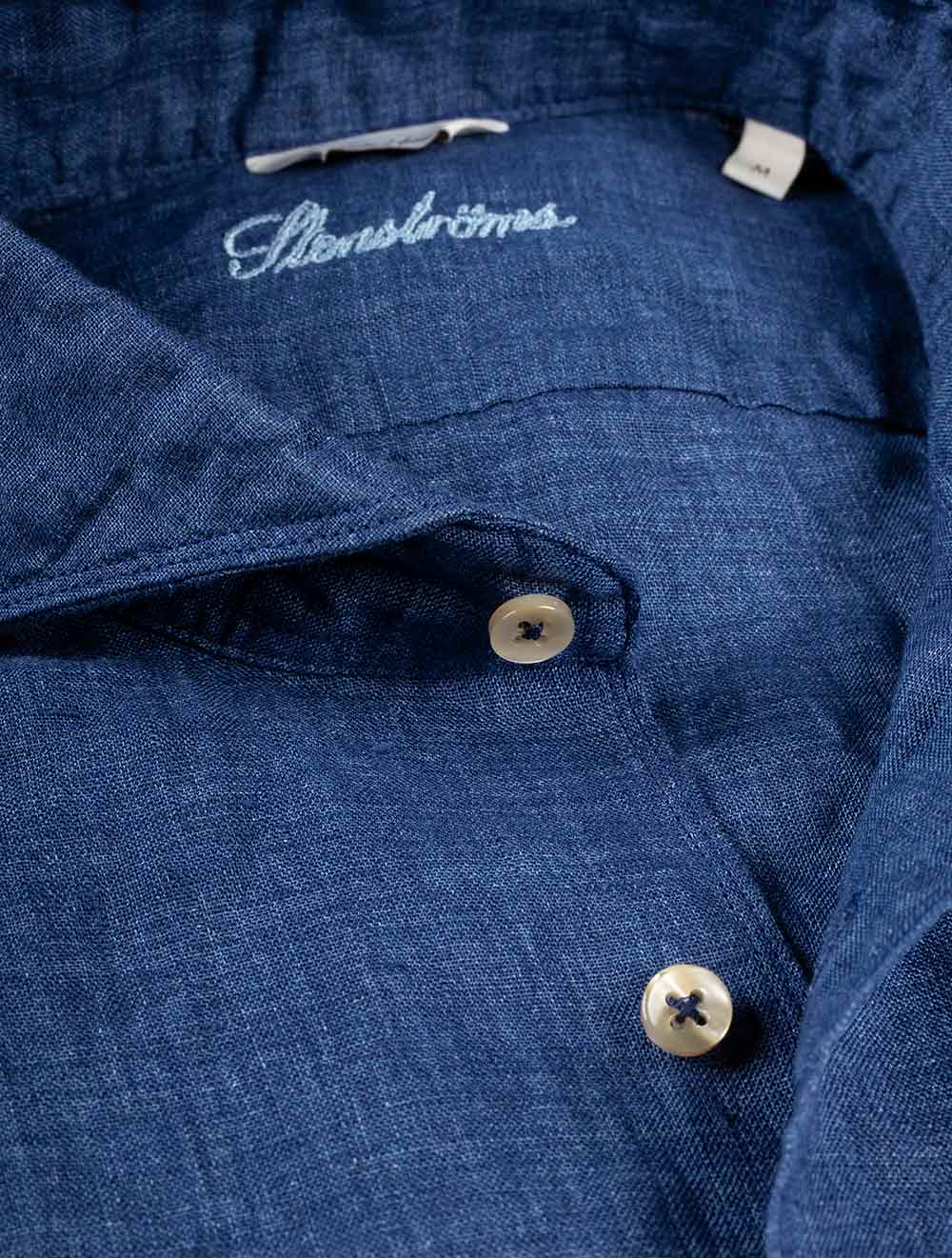 Regular Linen Shirt Navy - Image 3