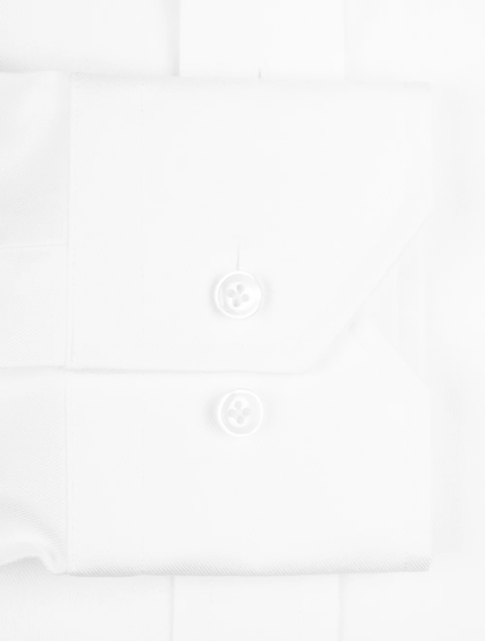 Twill Super Slim Single Cuff Shirt - White - Image 4